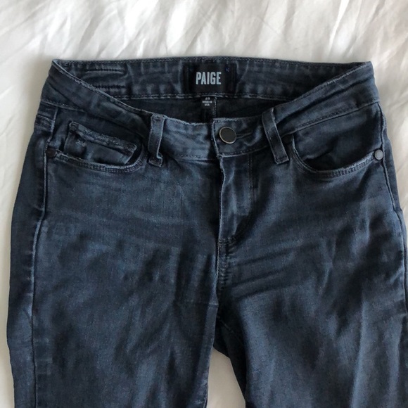 Paige Dark Wash Skinny Jeans (Dark Tag and Dark Button) - Picture 4 of 5